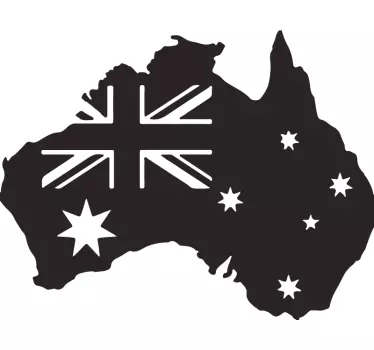 Australian Map flag car sticker - TenStickers