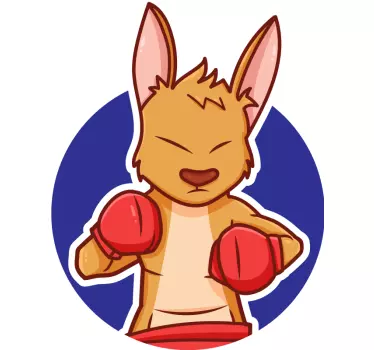 Roo Boxer wild animal car decal - TenStickers
