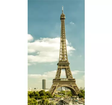 Paris view door sticker - TenStickers
