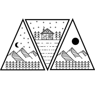 Geometric Nature caravan decals - TenStickers