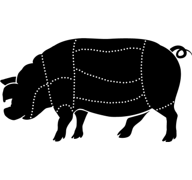Pork Chop chalkboard sticker - TenStickers