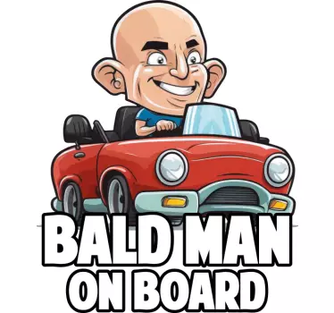 Bald on board car sticker - TenStickers