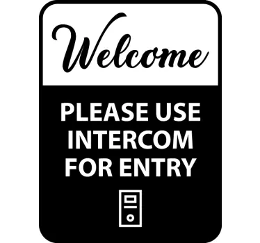 Intercom sign door vinyl sticker - TenStickers