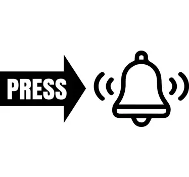 Press the doorbell vinyl sign - TenStickers
