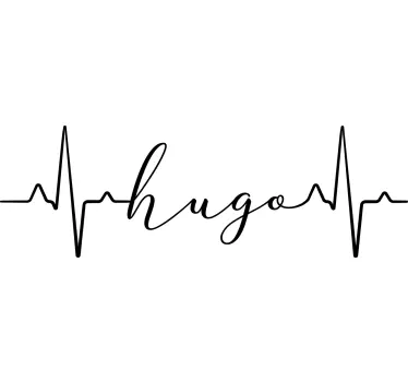 Personalisable  heart beat pulse car sticker - TenStickers
