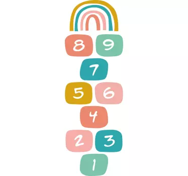 Hopscotch with rainbow floor sticker - TenStickers
