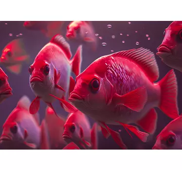 Red Fish Tank laptop sticker - TenStickers