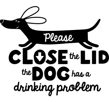 Close the lid dog pet toilet art decal - TenStickers