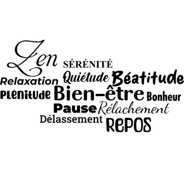 "Mots bonheur de bain" home wall sticker - TenStickers