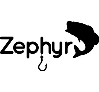 Hook and fish custom boat sticker - TenStickers