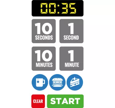 Colorful toy microwave button children sticker - TenStickers