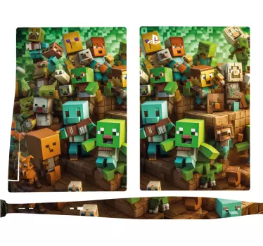 Block characters video game PlayStation sticker - TenStickers