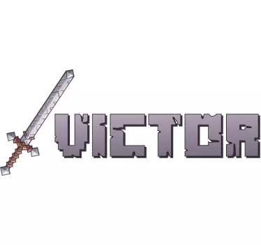 pixel sword video game sticker - TenStickers
