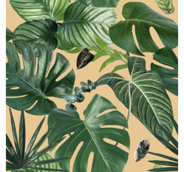 Tropical plants pattern kitchen wall decal - TenStickers