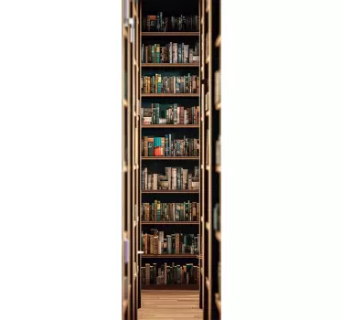 Hallway through a library door decal - TenStickers
