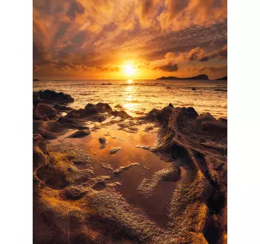 Cloudy sunset landscape shower screen sticker - TenStickers