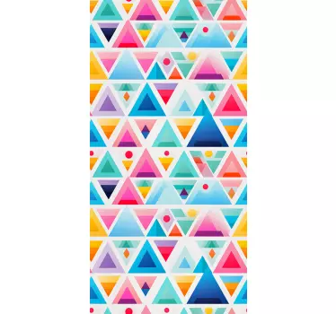 Colorful triangle shapes shower screen sticker - TenStickers