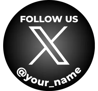X twitter symbol round shop window sticker - TenStickers