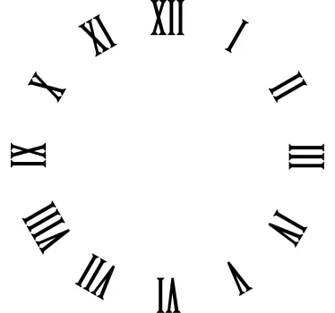 Classic roman numbers wall clock sticker - TenStickers