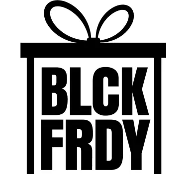 Letters in gift box black friday stickers - TenStickers