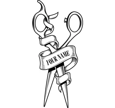 Personalized barbershop logo shop vinyl sticker - TenStickers