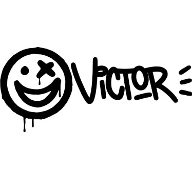 "Smiley" name urban wall decal - TenStickers
