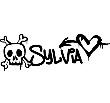 Personalised death and love graffiti painting urban wall decal - TenStickers