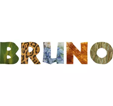 Personalised name jungle texture letters wall decal - TenStickers