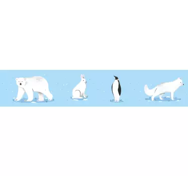 Arctic animals wall border children's room wall decal - TenStickers