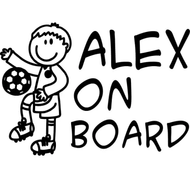 Football kid on board custom decal - TenStickers