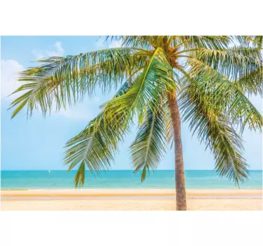 Palm tree on the beach Laptop skin - TenStickers