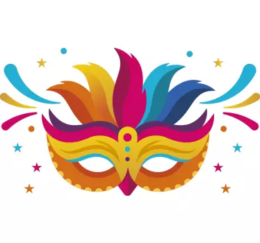 Colored carnival mask shop window sticker - TenStickers