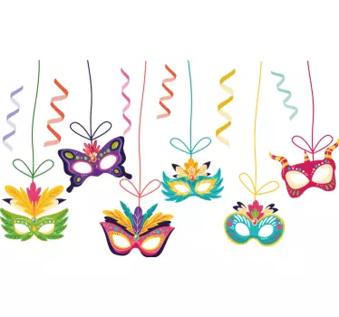 Hanging masks shop window sticker - TenStickers