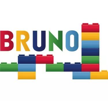 Color blocks name sticker for children's room - TenStickers