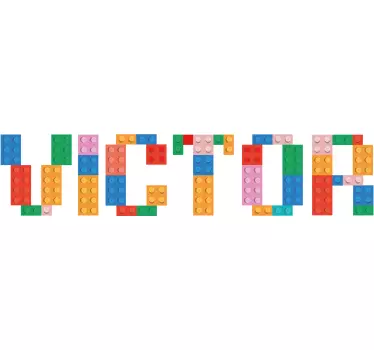 Colorful blocks name custom sticker - TenStickers