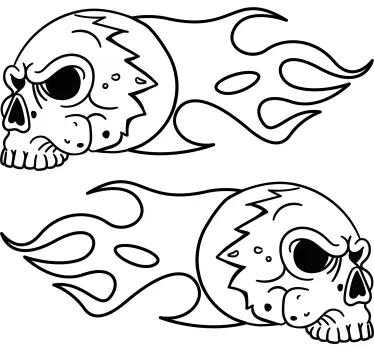Flaming skull motorbike sticker - TenStickers