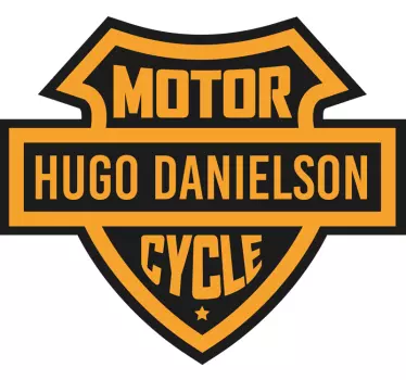 Classic Motorcycle Shield Custom Sticker - TenStickers