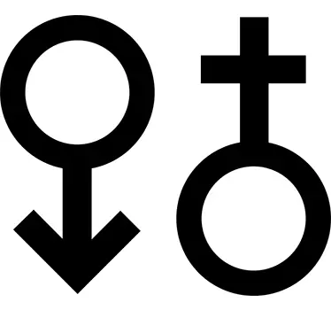 Male and female symbol door sticker - TenStickers