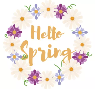 hello spring shop window sticker - TenStickers