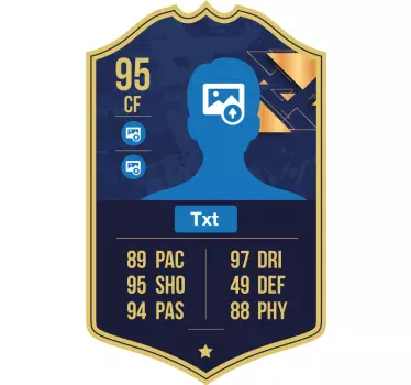 blue and gold card football sticker - TenStickers