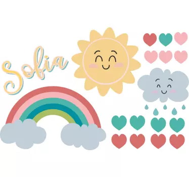 Happy sunrise illustration sticker - TenStickers