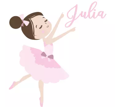 Little ballerina illustration sticker - TenStickers