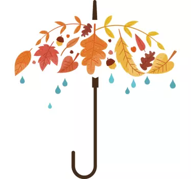 Autumn Umbrella Wall Sticker - TenStickers