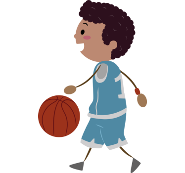 Blue animated player basketball sticker - TenStickers