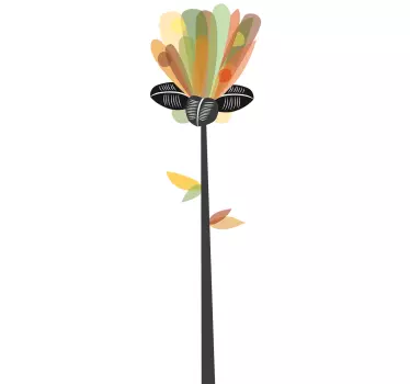 Abstract Vertical Flower Sticker - TenStickers