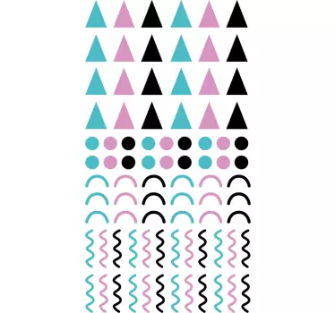 80s Geometric Shapes Wall Sticker - TenStickers