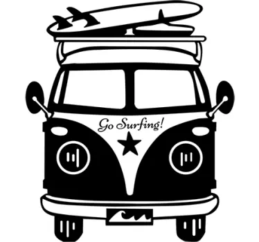 Go Surfing Van Wall Sticker - TenStickers