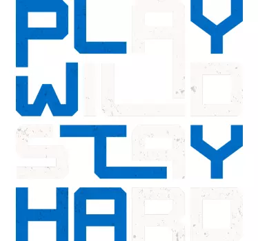 "Play hard" video game sticker - TenStickers