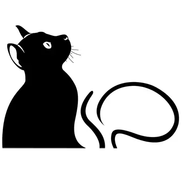 Cat silhouette laptop sticker - TenStickers