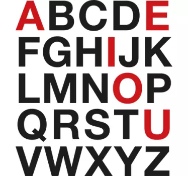 ABC Letters Red Emphasis educational wall sticker - TenStickers